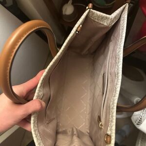 Michael Kors Tan and Cream Tote Bag